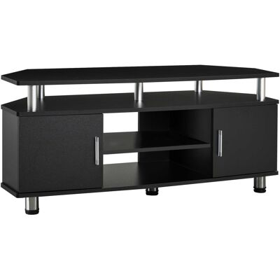 DEVOKO Meuble Tv Salon Classique 2 Étagères 2 Placards Mdf Acier Inoxydable Noir 120x39,5x52cm - Publicité DEVOKO Meuble Tv Salon Classique 2 Étagères 2 Placards Mdf Acier Inoxydable Noir 120x39,5x52cm - Publicité