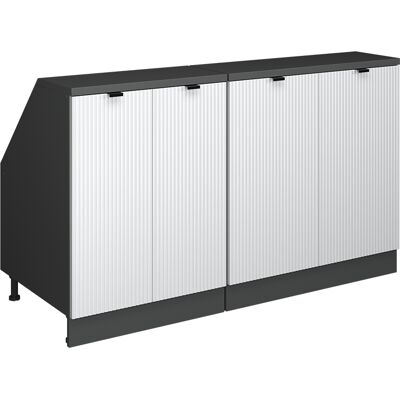 Ensembles De Meuble De Rangement Sous Pente Rion, Blanc Cannelé, 140cm Lot De 2 Caissons 60 Cm De Profondeur, Vicco - Publicité Ensembles De Meuble De Rangement Sous Pente Rion, Blanc Cannelé, 140cm Lot De 2 Caissons 60 Cm De Profondeur, Vicco - Publicité