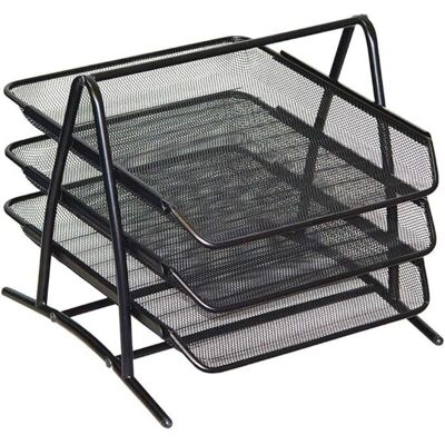 ENLENK Corbeilles À Courrier Métal 3 Niveaux - Organisateur De Bureau Multifonctionnel - Support De Fichier Pour Le Bureau, L'École, L'Étude, Noir - Publicité ENLENK Corbeilles À Courrier Métal 3 Niveaux - Organisateur De Bureau Multifonctionnel - Support De Fichier Pour Le Bureau, L'École, L'Étude, Noir - Publicité