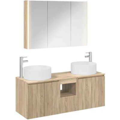 Ensemble D'Armoire De Salle De Bain 4 Pcs Chêne Sonoma Vidaxl - Publicité Ensemble D'Armoire De Salle De Bain 4 Pcs Chêne Sonoma Vidaxl - Publicité