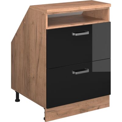 Meuble De Rangement Sous Pente Rion, Noir Haute Brillance, 60x81.6cm 2 Tiroirs, 60 Cm De Profondeur, Vicco - Publicité Meuble De Rangement Sous Pente Rion, Noir Haute Brillance, 60x81.6cm 2 Tiroirs, 60 Cm De Profondeur, Vicco - Publicité