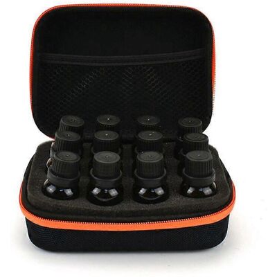 LISATR Étui De Rangement Portable Pour Flacons D'Huiles Essentielles, Boîte De Rangement De Voyage Pour Flacons D'Huiles Essentielles (noir Et Orange) - Publicité LISATR Étui De Rangement Portable Pour Flacons D'Huiles Essentielles, Boîte De Rangement De Voyage Pour Flacons D'Huiles Essentielles (noir Et Orange) - Publicité