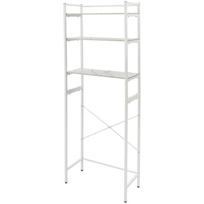 SANBOUSI Étagère Pour Machine À Laver – 3 Niveaux, Blanc Et Marbre, Acier + Mdf, Charge 15kg – Haute 181 Cm, Gain De Place Buanderie - Publicité SANBOUSI Étagère Pour Machine À Laver – 3 Niveaux, Blanc Et Marbre, Acier + Mdf, Charge 15kg – Haute 181 Cm, Gain De Place Buanderie - Publicité
