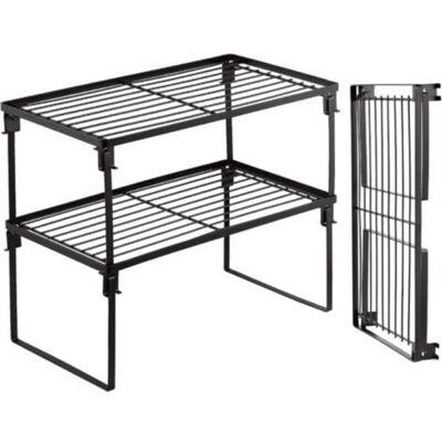 URSUS Ensemble De 2 Étagères De Rangement Empilables Pour La Cuisine, Étagère À Épices Pliable, Étagère De Comptoir Et D'Armoire De Cuisine - Publicité URSUS Ensemble De 2 Étagères De Rangement Empilables Pour La Cuisine, Étagère À Épices Pliable, Étagère De Comptoir Et D'Armoire De Cuisine - Publicité
