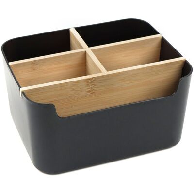 OEM Organisateur De Bureau En Bambou À 5 Amovibles Compartiments Organiseur De Bureau Multifonctionnel Rangement Bureau Tiroir Pour Stylos, Notes Autocollantes, Ciseaux(noir) - Publicité OEM Organisateur De Bureau En Bambou À 5 Amovibles Compartiments Organiseur De Bureau Multifonctionnel Rangement Bureau Tiroir Pour Stylos, Notes Autocollantes, Ciseaux(noir) - Publicité