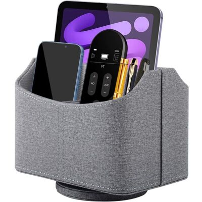 OEM Porte-télécommande Rotatif À 360° - Rangement Pour Télécommande Tv - En Cuir Synthétique - Avec 5 Compartiments - Multifonction - Pour Table De Chevet, Bureau - Gris - Publicité OEM Porte-télécommande Rotatif À 360° - Rangement Pour Télécommande Tv - En Cuir Synthétique - Avec 5 Compartiments - Multifonction - Pour Table De Chevet, Bureau - Gris - Publicité