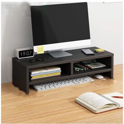 OEM Support D'Écran En Bois, Rehausseur D'Écran D'Ordinateur, Organiseur De Bureau, Étagère Multifonctionnelle Avec Compartiment De Rangement, Double Couche Noire-crezuo - Publicité OEM Support D'Écran En Bois, Rehausseur D'Écran D'Ordinateur, Organiseur De Bureau, Étagère Multifonctionnelle Avec Compartiment De Rangement, Double Couche Noire-crezuo - Publicité