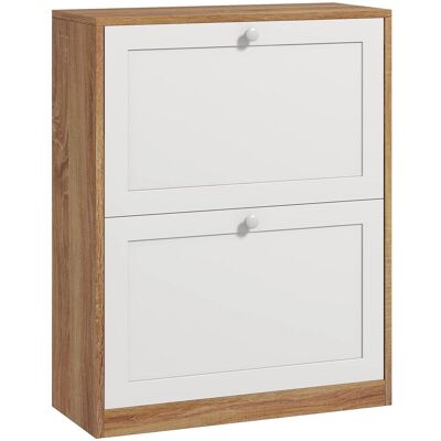 OEM Meuble À Chaussures 12 Paires, Armoire À Chaussures, 2 Tiroirs Rabattables Et Étagères Réglables, 60x24,5x75,5cm, Blanc - Publicité OEM Meuble À Chaussures 12 Paires, Armoire À Chaussures, 2 Tiroirs Rabattables Et Étagères Réglables, 60x24,5x75,5cm, Blanc - Publicité