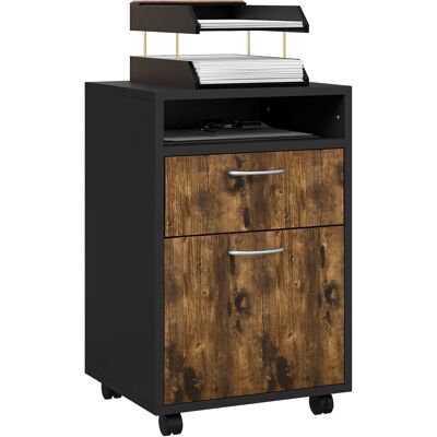 ARRIGONI Caisson De Bureau À Roulettes Avec Tiroir Placard Niche Pour Documents Et Dossier Suspendu 40 X 35 X 60 Cm Brun Rustique - Publicité ARRIGONI Caisson De Bureau À Roulettes Avec Tiroir Placard Niche Pour Documents Et Dossier Suspendu 40 X 35 X 60 Cm Brun Rustique - Publicité
