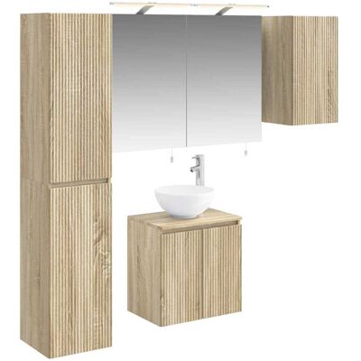 Ensemble D'Armoire De Salle De Bain 5 Pcs Chêne Sonoma Vidaxl - Publicité Ensemble D'Armoire De Salle De Bain 5 Pcs Chêne Sonoma Vidaxl - Publicité