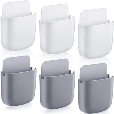 OEM Lot De 6 Supports Adhésifs Pour Télécommandes, Fixation Murale, Boîte De Rangement Pour Télécommandes De Téléphone, Organisateur Adhésif Pour Bureau, Maison Et École (blanc, Gris) - Publicité OEM Lot De 6 Supports Adhésifs Pour Télécommandes, Fixation Murale, Boîte De Rangement Pour Télécommandes De Téléphone, Organisateur Adhésif Pour Bureau, Maison Et École (blanc, Gris) - Publicité