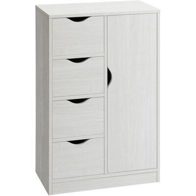 OEM Meuble De Rangement Buffet Commode Moderne 1 Placard Et 4 Tiroirs - En Bois - Pour Salon, Cuisine, Entrée, Salle À Manger - Blanc - Publicité OEM Meuble De Rangement Buffet Commode Moderne 1 Placard Et 4 Tiroirs - En Bois - Pour Salon, Cuisine, Entrée, Salle À Manger - Blanc - Publicité