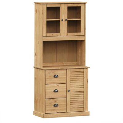 Maison La Vie - Buffet Haut Pour Salon - Meuble De Rangement 78x40x175 Cm Bois Massif De Pin Bu483 - Publicité Maison La Vie - Buffet Haut Pour Salon - Meuble De Rangement 78x40x175 Cm Bois Massif De Pin Bu483 - Publicité