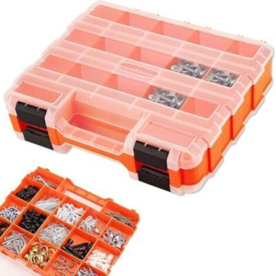 URSUS Boîte De Rangement Pour Vis Double Face, Organiseur De Vis À 34 Compartiments, Boîte À Outils Orange Vide, Organiseur De Vis Avec Séparateurs Amovibles, Pour Vis, Fixations, Écrous - Publicité URSUS Boîte De Rangement Pour Vis Double Face, Organiseur De Vis À 34 Compartiments, Boîte À Outils Orange Vide, Organiseur De Vis Avec Séparateurs Amovibles, Pour Vis, Fixations, Écrous - Publicité