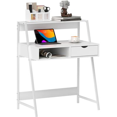 MRTRS Secrétaire, Bureau D'Ordinateur, Style Néo-rétro, Tiroir, Niche, Étagère Métallique, Blanc - Publicité MRTRS Secrétaire, Bureau D'Ordinateur, Style Néo-rétro, Tiroir, Niche, Étagère Métallique, Blanc - Publicité