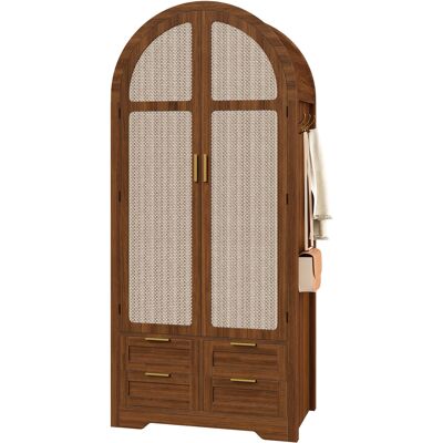 ACKERMAN Armoire Moderne À Portes Courbes, Offrant Un Espace De Rangement Généreux, Avec Tringle Et Tiroirs, Armoire Luxueuse, Idéale Pour Les Chambres Et Les Entrées. Publicité ACKERMAN Armoire Moderne À Portes Courbes, Offrant Un Espace De Rangement Généreux, Avec Tringle Et Tiroirs, Armoire Luxueuse, Idéale Pour Les Chambres Et Les Entrées. Publicité