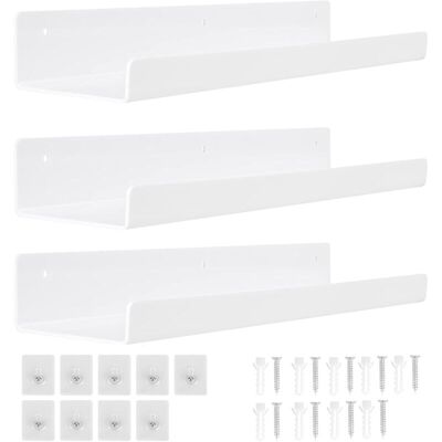 OEM 3 Paquets Etagere Murale Blanche Sans Perçage, Etagère Murale En Acrylique De 30 Cm, Etagere Flottante Murale, Salle De Bains,chambre À Coucher, Salon, Cuisine, Décoration De Pièce-dou - Publicité OEM 3 Paquets Etagere Murale Blanche Sans Perçage, Etagère Murale En Acrylique De 30 Cm, Etagere Flottante Murale, Salle De Bains,chambre À Coucher, Salon, Cuisine, Décoration De Pièce-dou - Publicité