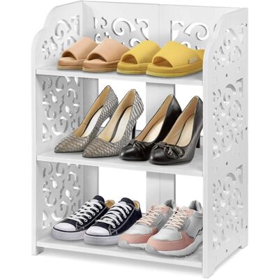 OEM Étagère À Chaussures À 3 Niveaux, Petite Étagère À Chaussures, Petite Bibliothèque Armoire À Chaussures Sculptée, Organisateur D'Étagère En Pvc Pour Chaussures Blanc 51cm - Publicité OEM Étagère À Chaussures À 3 Niveaux, Petite Étagère À Chaussures, Petite Bibliothèque Armoire À Chaussures Sculptée, Organisateur D'Étagère En Pvc Pour Chaussures Blanc 51cm - Publicité