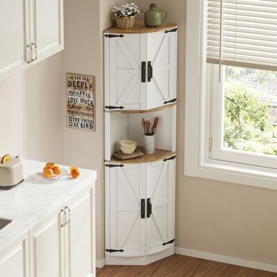 ACKERMAN Meuble D'Angle De 39,5 X 39,5 X 180 Cm, 5 Compartiments De Rangement, Style Vintage, Aspect Bois Blanc, Rustique, Gain De Place, Idéal Pour Le Salon, La Cuisine Et La Salle À Manger, Avec Dispositif A - Publicité ACKERMAN Meuble D'Angle De 39,5 X 39,5 X 180 Cm, 5 Compartiments De Rangement, Style Vintage, Aspect Bois Blanc, Rustique, Gain De Place, Idéal Pour Le Salon, La Cuisine Et La Salle À Manger, Avec Dispositif A - Publicité