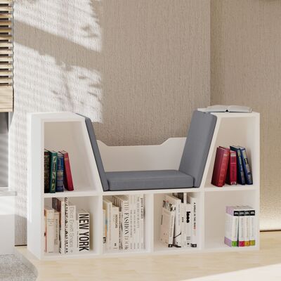 OEM Homcom Bibliothèque Banc 6 Cases 102x30x61 Cm Gris - Publicité OEM Homcom Bibliothèque Banc 6 Cases 102x30x61 Cm Gris - Publicité