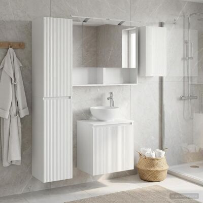 Ensemble D'Armoire De Salle De Bain 5 Pcs Blanc Vidaxl - Publicité Ensemble D'Armoire De Salle De Bain 5 Pcs Blanc Vidaxl - Publicité