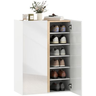 OEM Armoire À Chaussures Mit Soft-close-funktion, 6 Niveaux Design Ohne Griffe, Fasst Bis Zu 18 Paare, Pour Le Couloir, Espace D'Entrée, Bois, Blanc - Publicité OEM Armoire À Chaussures Mit Soft-close-funktion, 6 Niveaux Design Ohne Griffe, Fasst Bis Zu 18 Paare, Pour Le Couloir, Espace D'Entrée, Bois, Blanc - Publicité