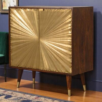 ACKERMAN Solid Wood Manila Gold Cabinet, 2 Doors, Brown - Publicité ACKERMAN Solid Wood Manila Gold Cabinet, 2 Doors, Brown - Publicité
