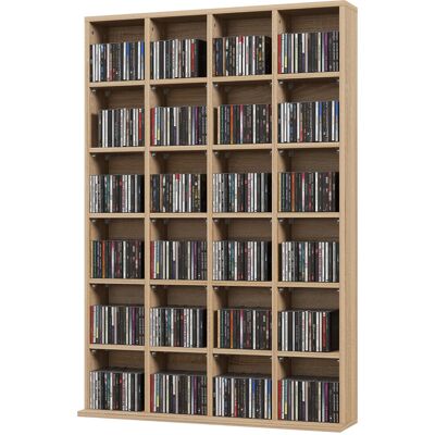 OEM Meuble Multimédia 456 Cd/336 Dvd Bibliothèque Bois Étagères Réglables 89x130,5 Cm Naturel - Publicité OEM Meuble Multimédia 456 Cd/336 Dvd Bibliothèque Bois Étagères Réglables 89x130,5 Cm Naturel - Publicité