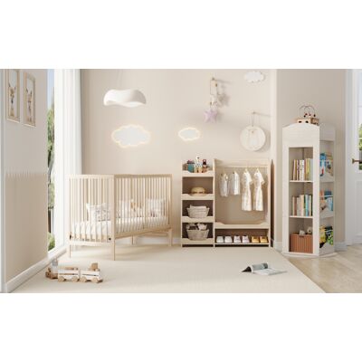 MIDUODUO Ensemble De Meubles Mixtes Pour Chambre Jeunesse En Bois Naturel. Lit Multifonctionnel Associé À Une Armoire Et Une Bibliothèque Pivotante Complète. Publicité MIDUODUO Ensemble De Meubles Mixtes Pour Chambre Jeunesse En Bois Naturel. Lit Multifonctionnel Associé À Une Armoire Et Une Bibliothèque Pivotante Complète. Publicité