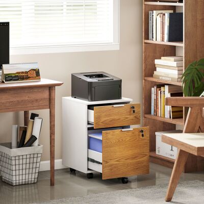 OEM Caisson De Bureau. Meuble De Rangement 2 Tiroirs 2 Barres Pour Dossier Suspendu. Verrouillable Avec 2 Clés 42x40x60 Cm - Publicité OEM Caisson De Bureau. Meuble De Rangement 2 Tiroirs 2 Barres Pour Dossier Suspendu. Verrouillable Avec 2 Clés 42x40x60 Cm - Publicité