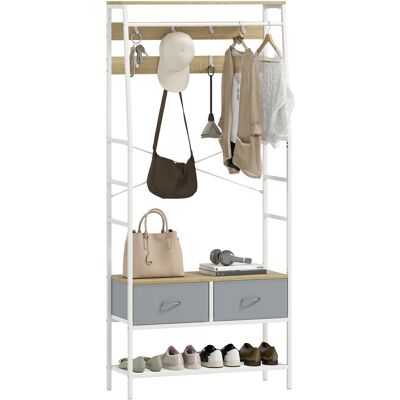 OEM Porte-manteau Avec Rangement Pour Chaussures, Crochets, Tiroirs, Barre Et Étagère Pour Entrée/salon 80 X 30 X 180,5 Cm Naturel - Publicité OEM Porte-manteau Avec Rangement Pour Chaussures, Crochets, Tiroirs, Barre Et Étagère Pour Entrée/salon 80 X 30 X 180,5 Cm Naturel - Publicité