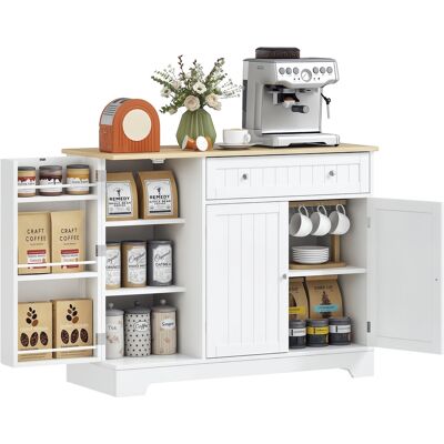 ARRIGONI Buffet Cuisine, Meuble De Rangement Avec 3 Portes, Tiroir, Étagères De Porte Et Étagère Réglable, 105x40x83cm, Blanc - Publicité ARRIGONI Buffet Cuisine, Meuble De Rangement Avec 3 Portes, Tiroir, Étagères De Porte Et Étagère Réglable, 105x40x83cm, Blanc - Publicité