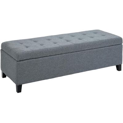 OEM Banquette Capitonnée Avec Espace De Rangement, Banquette De Lit Avec Couvercle Aspect Lin, Banquette Coffre, Banquette De Rangement Pour Salon, Chambre, Gris - Publicité OEM Banquette Capitonnée Avec Espace De Rangement, Banquette De Lit Avec Couvercle Aspect Lin, Banquette Coffre, Banquette De Rangement Pour Salon, Chambre, Gris - Publicité