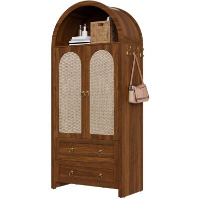 Amxcnoy Buffet En Osier De Style Voûté, À Double Tiroir, Buffet Vintage Pour Salon Et Chambre, Meuble De Rangement - Publicité Amxcnoy Buffet En Osier De Style Voûté, À Double Tiroir, Buffet Vintage Pour Salon Et Chambre, Meuble De Rangement - Publicité