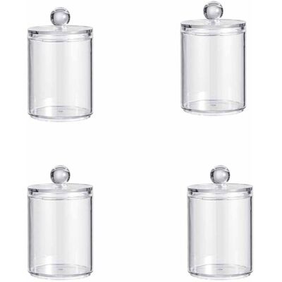 OEM Lot De 4 Boite Coton Tige, Distributeurs Coton Tige, Organisateur Cosmétique Avec Couvercles Pour Boules De Coton, Cosmétique, Tampons De Coton Ronds, Fil Dentaire, Commode, Salle De Bain-dou - Publicité OEM Lot De 4 Boite Coton Tige, Distributeurs Coton Tige, Organisateur Cosmétique Avec Couvercles Pour Boules De Coton, Cosmétique, Tampons De Coton Ronds, Fil Dentaire, Commode, Salle De Bain-dou - Publicité