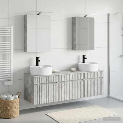 Ensemble D'Armoire De Salle De Bain 5 Pcs Gris Béton Vidaxl - Publicité Ensemble D'Armoire De Salle De Bain 5 Pcs Gris Béton Vidaxl - Publicité