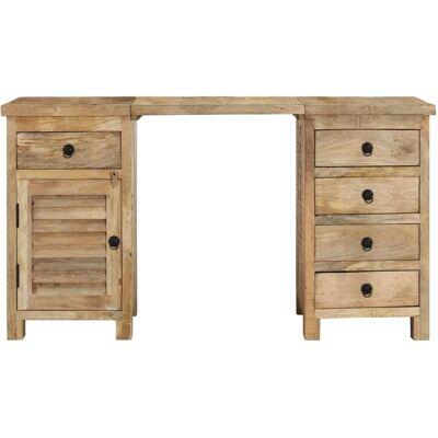 Maison Exclusive - Bureau À Caissons Bois De Manguier Massif 140x50x77 Cm - Publicité Maison Exclusive - Bureau À Caissons Bois De Manguier Massif 140x50x77 Cm - Publicité