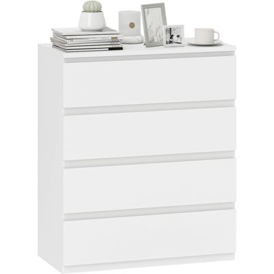 OEM Commode 4 Tiroirs. Meuble De Rangement Épuré Pour Chambre. Intérieur. 80 X 39 X 95 Cm Panneau De Particules Blanc - Publicité OEM Commode 4 Tiroirs. Meuble De Rangement Épuré Pour Chambre. Intérieur. 80 X 39 X 95 Cm Panneau De Particules Blanc - Publicité