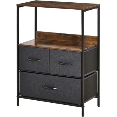 IROVAMI Commode De Rangement À 3 Tiroirs Avec Étagères, Noire, Idéale Pour Le Salon, La Chambre Ou L'Entrée. Publicité IROVAMI Commode De Rangement À 3 Tiroirs Avec Étagères, Noire, Idéale Pour Le Salon, La Chambre Ou L'Entrée. Publicité