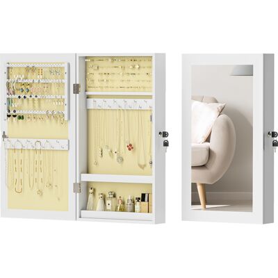 ARRIGONI Armoire A Bijoux Murale Avec Miroir Et 2 Cles De Securite En Bois 36,5x9,5x67 Cm Blanc - Publicité ARRIGONI Armoire A Bijoux Murale Avec Miroir Et 2 Cles De Securite En Bois 36,5x9,5x67 Cm Blanc - Publicité