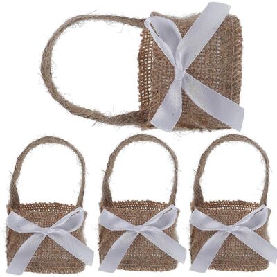 LISATR Lot De 4 Magnifiques Sacs De Rangement Pour Bonbons Et Fleurs En Lin, Parfaits Pour Les Fêtes De Mariage (gft-248-br1) - Publicité LISATR Lot De 4 Magnifiques Sacs De Rangement Pour Bonbons Et Fleurs En Lin, Parfaits Pour Les Fêtes De Mariage (gft-248-br1) - Publicité