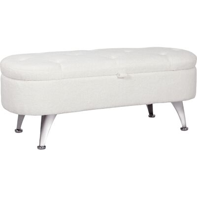 Amxcnoy Banc Avec Rangement, Banc Rembourré Avec Couvercle, Banc-lit Aspect Velours Teddy, Pour Couloir, Chambre À Coucher Et Salon, Cadre En Métal, 114 X 47 X 46,5 Cm, Blanc - Publicité Amxcnoy Banc Avec Rangement, Banc Rembourré Avec Couvercle, Banc-lit Aspect Velours Teddy, Pour Couloir, Chambre À Coucher Et Salon, Cadre En Métal, 114 X 47 X 46,5 Cm, Blanc - Publicité