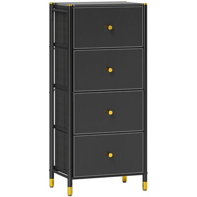 DEVOKO Commode De Rangement, En Acier, En Pu, En Tissu, Noir, Avec Tiroirs, Pour Chambre Salon, Rangement Maison, Petits Espaces - Publicité DEVOKO Commode De Rangement, En Acier, En Pu, En Tissu, Noir, Avec Tiroirs, Pour Chambre Salon, Rangement Maison, Petits Espaces - Publicité