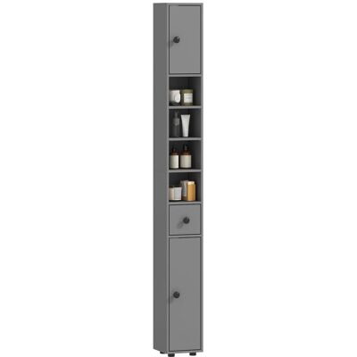 OEM Meuble De Salle De Bain, 4 Étagères, Tiroir, Panneaux De Particules, Design Fin, Gris Avec Fonction De Rangement Et D'Affichage Idéal Pour Salon, Chambre À Coucher Ou Bureau - Publicité OEM Meuble De Salle De Bain, 4 Étagères, Tiroir, Panneaux De Particules, Design Fin, Gris Avec Fonction De Rangement Et D'Affichage Idéal Pour Salon, Chambre À Coucher Ou Bureau - Publicité