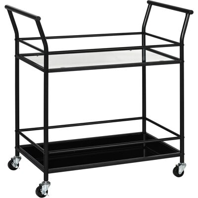 ACKERMAN Chariot De Cuisine Chariot De Service Chariot Avec 2 Étagères Desserte Sur Roulettes Chariot De Rangement En Métal Noir 75x40x80cm Pour Cuisine Et Salle À Manger - Publicité ACKERMAN Chariot De Cuisine Chariot De Service Chariot Avec 2 Étagères Desserte Sur Roulettes Chariot De Rangement En Métal Noir 75x40x80cm Pour Cuisine Et Salle À Manger - Publicité