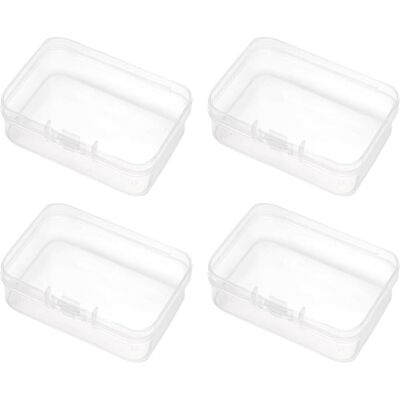 JARDIBRIC Lot De 4 De Boîtes De Rangement Carrées En Plastique Transparent Avec Couvercles,petite Boite Rangement Plastique, Pour Les Perles, Les Bouchons D'Oreille Et D'Autres Petits Objets (7.5 5cm) - Publicité JARDIBRIC Lot De 4 De Boîtes De Rangement Carrées En Plastique Transparent Avec Couvercles,petite Boite Rangement Plastique, Pour Les Perles, Les Bouchons D'Oreille Et D'Autres Petits Objets (7.5 5cm) - Publicité