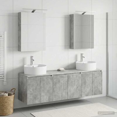 Ensemble D'Armoire De Salle De Bain 5 Pcs Gris Béton Vidaxl - Publicité Ensemble D'Armoire De Salle De Bain 5 Pcs Gris Béton Vidaxl - Publicité