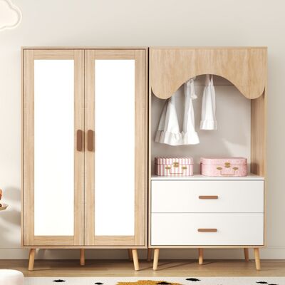 LIBERTÉ Ensemble Armoire Enfant 2 Portes + Rangement Ouvert 160×46×141.5cm - Publicité LIBERTÉ Ensemble Armoire Enfant 2 Portes + Rangement Ouvert 160×46×141.5cm - Publicité