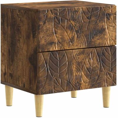 Table De Chevet Chêne Fumé 43 X 34,5 X 48 Cm Bois D'Ingénierie Vidaxl - Publicité Table De Chevet Chêne Fumé 43 X 34,5 X 48 Cm Bois D'Ingénierie Vidaxl - Publicité