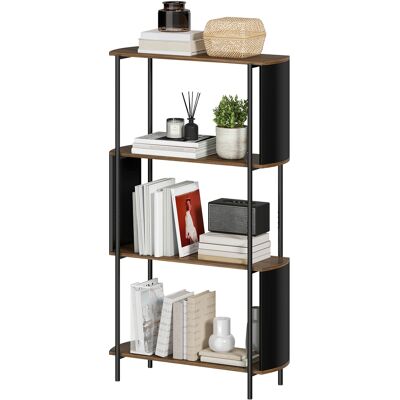 OEM Étagère À 4 Niveaux, Étagère Autoportante Au Design Incurvé, Bibliothèque De Style Industriel, Aspect Bois Brun - Publicité OEM Étagère À 4 Niveaux, Étagère Autoportante Au Design Incurvé, Bibliothèque De Style Industriel, Aspect Bois Brun - Publicité